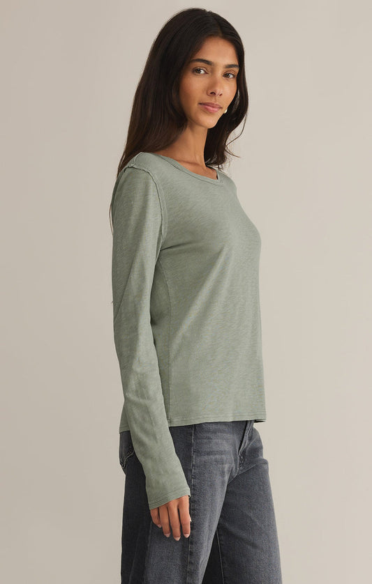 SAGE GREEN ARLET SLUB TOP