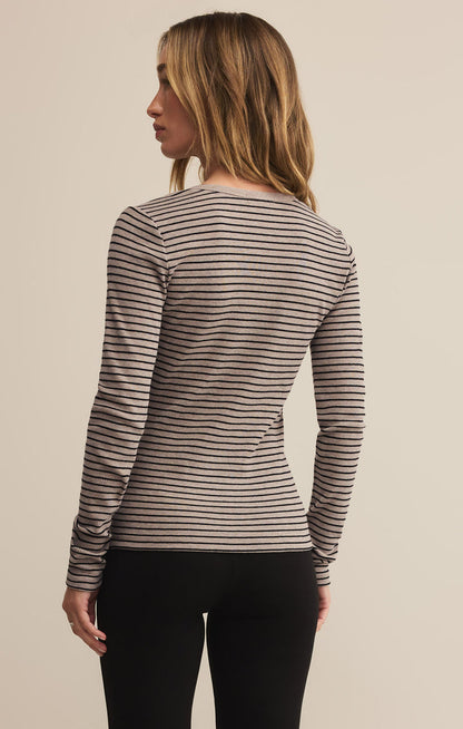 Stella Striped Modal Rib Henley