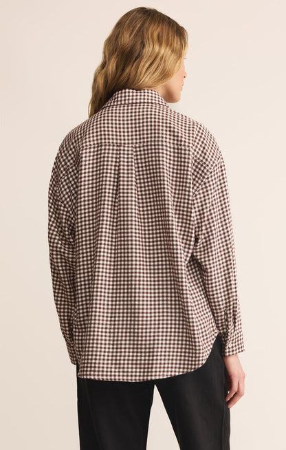 Brown River Plaid Button Up