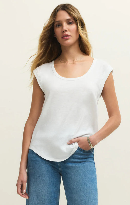 Scoop Neck Per Diem Tee - White