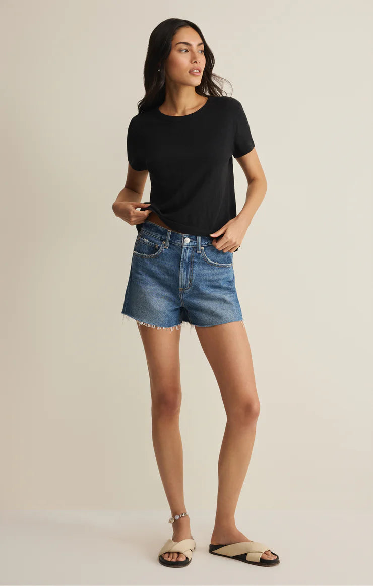 Janie Slub Tee - Black
