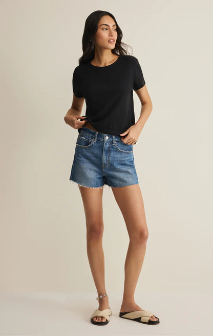 Janie Slub Tee - Black