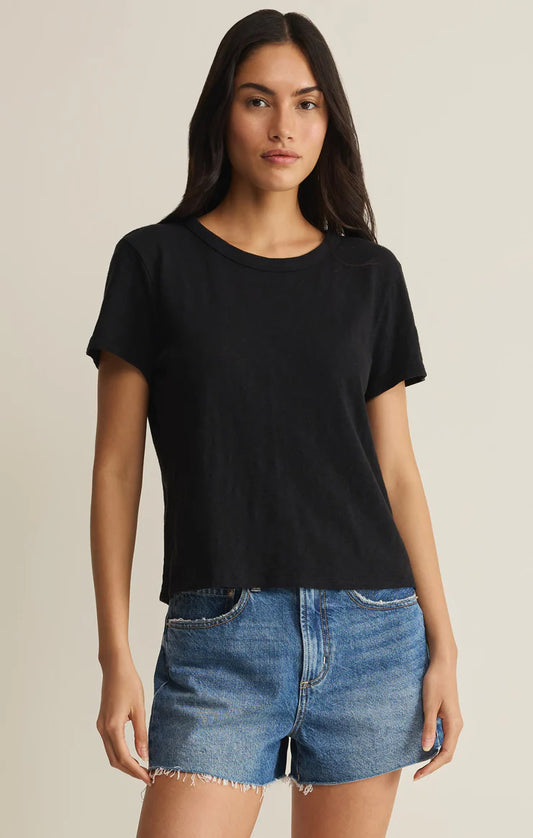 Janie Slub Tee - Black