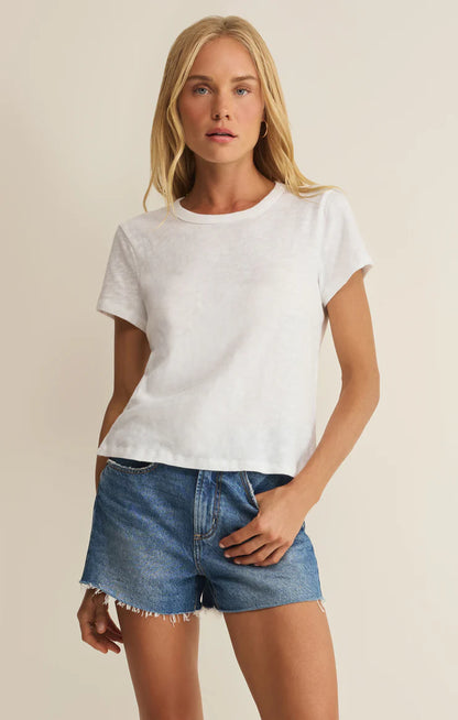 Janie Slub Tee -White