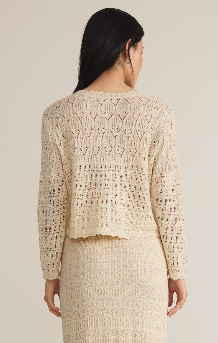 Cream Crochet Cardigan