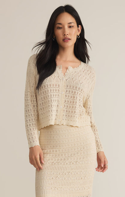 Cream Crochet Cardigan