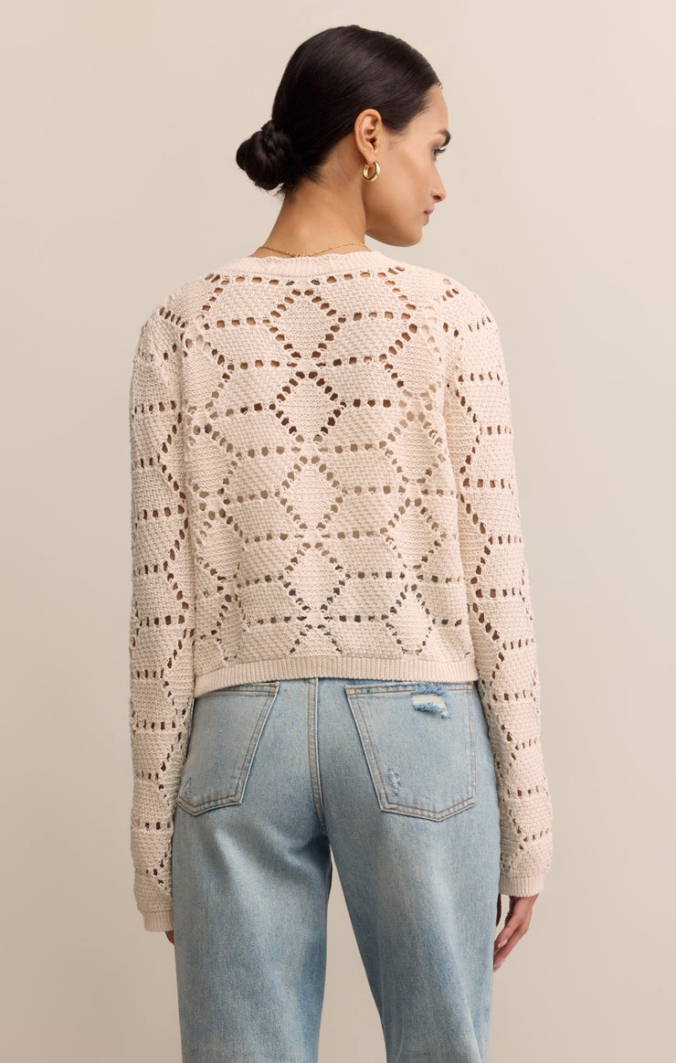 Ivory Rosalyn Diamond Sweater Cardigan