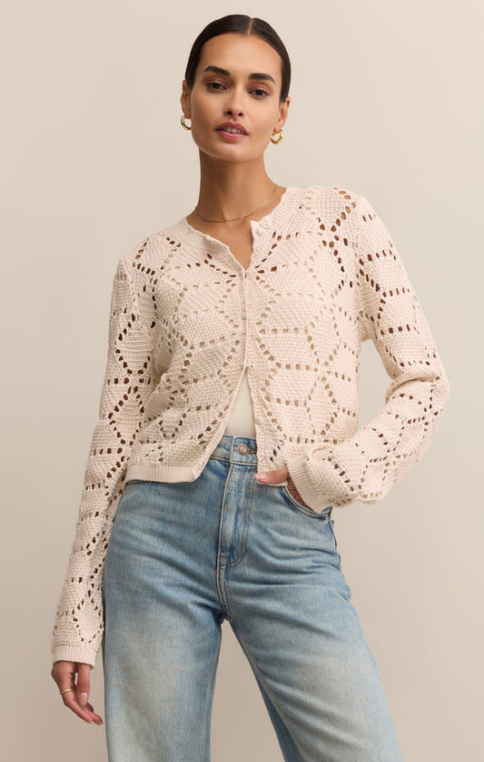 Ivory Rosalyn Diamond Sweater Cardigan