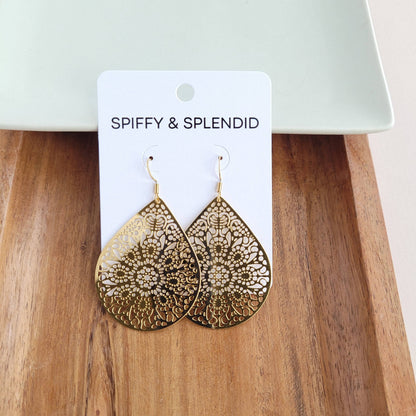 Gold Pendant Earrings
