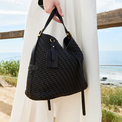 Black Recycled Vegan Leather Tote Bag