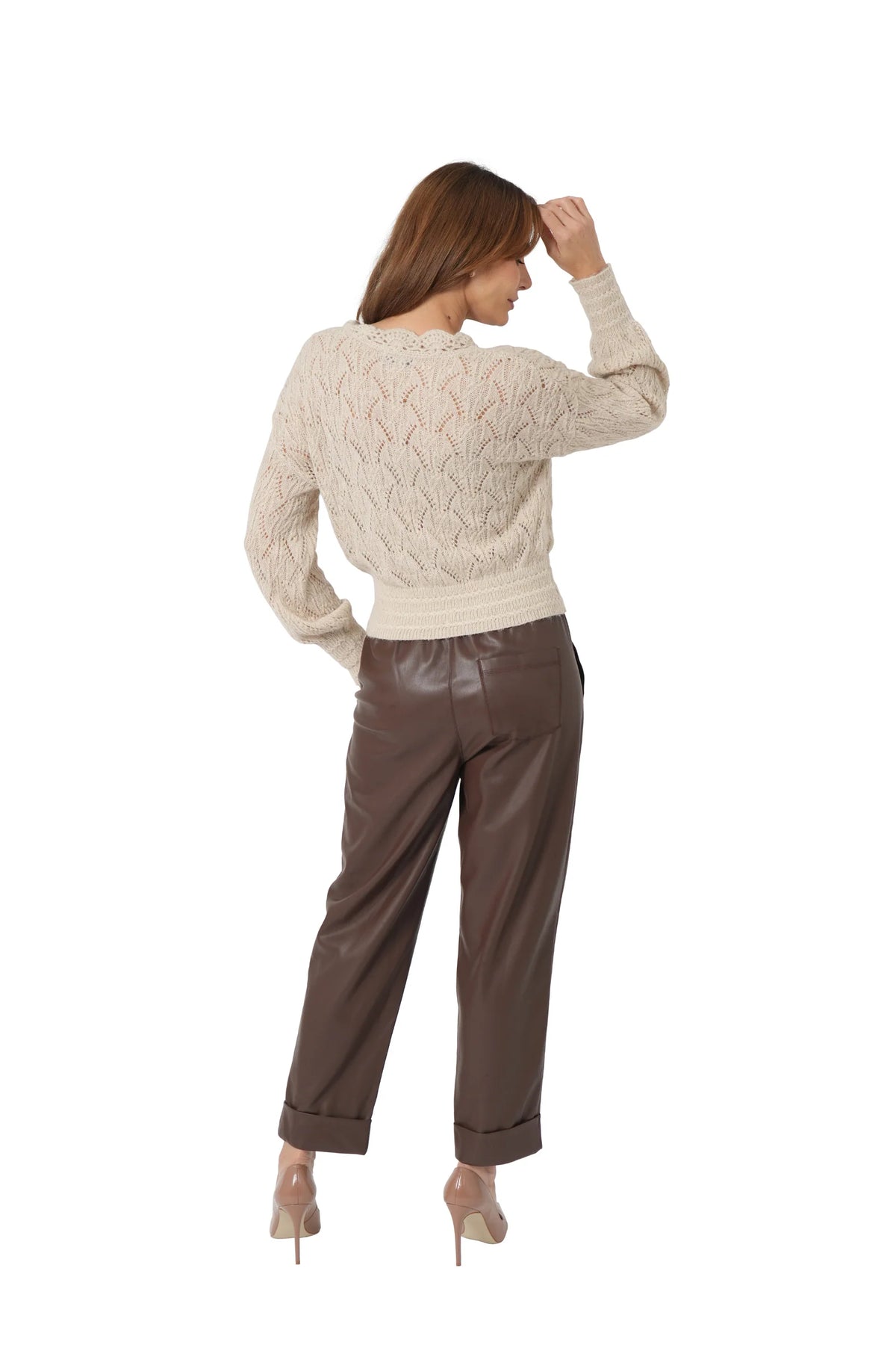 Beige Wrap Front Alya Sweater