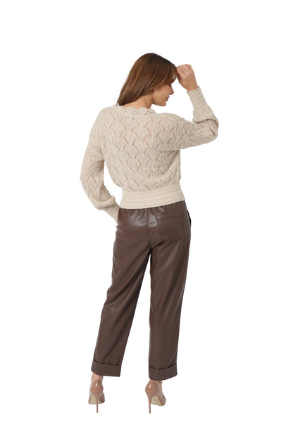 Beige Wrap Front Alya Sweater