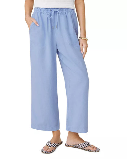 Blue Angie Wide Leg Crop Pant