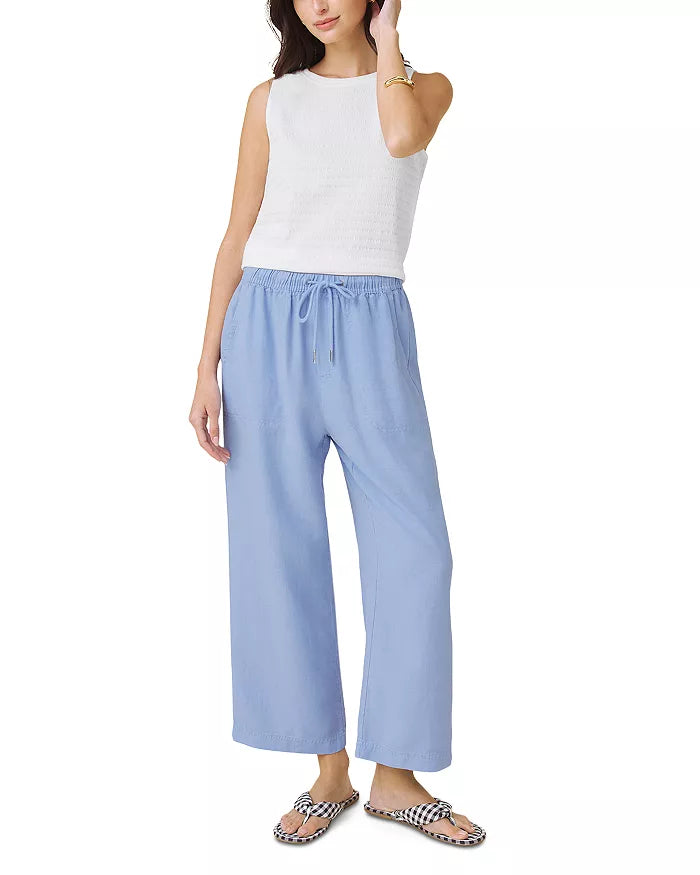 Blue Angie Wide Leg Crop Pant