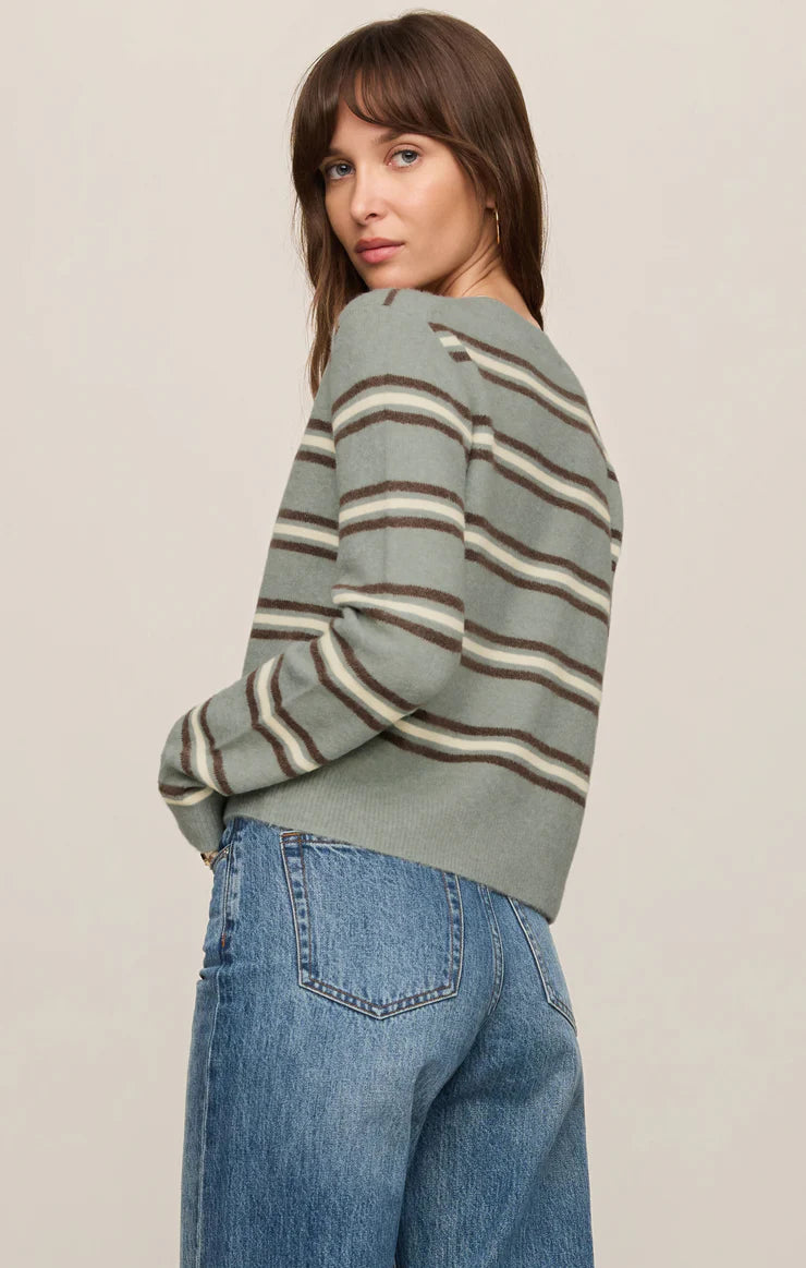Aqua Cloud Medina Stripe Cardigan