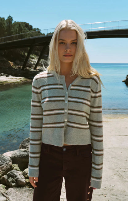 Aqua Cloud Medina Stripe Cardigan