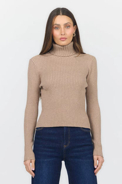 Brown Arlen Turtleneck Sweater