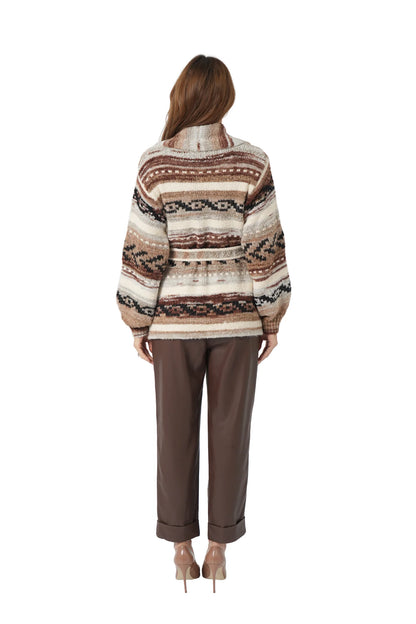 Brown Pattered Atsa Cardigan