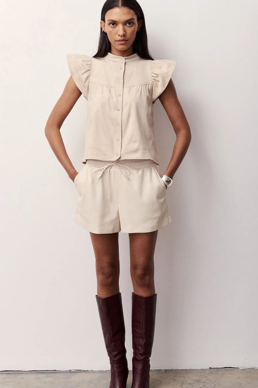 Light Beige Suede Azaelle Top