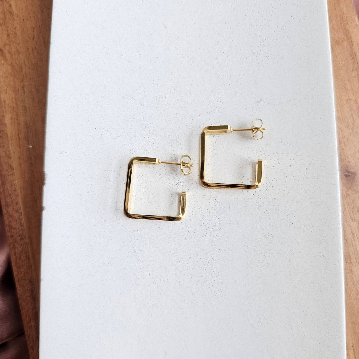 Gold Tri Hoops