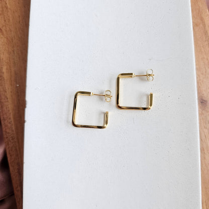 Gold Tri Hoops