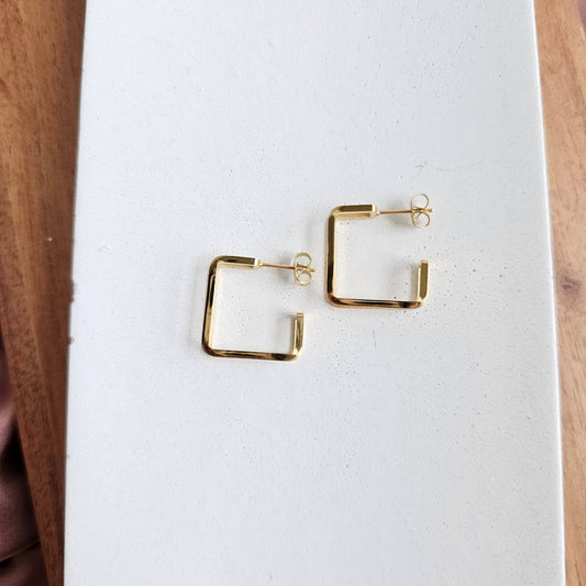 Gold Tri Hoops