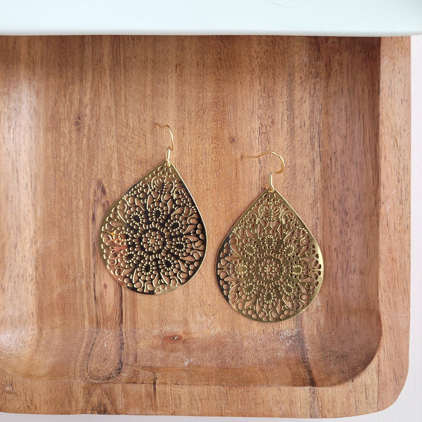 Gold Pendant Earrings