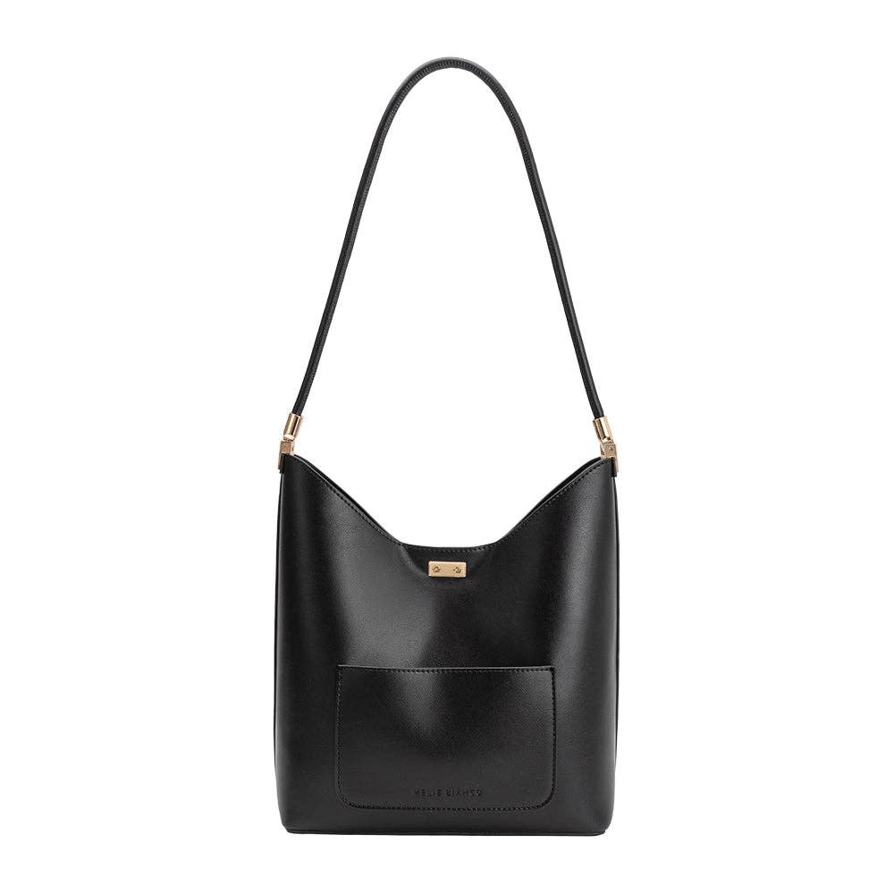 Black Vegan Leather Tote Bag