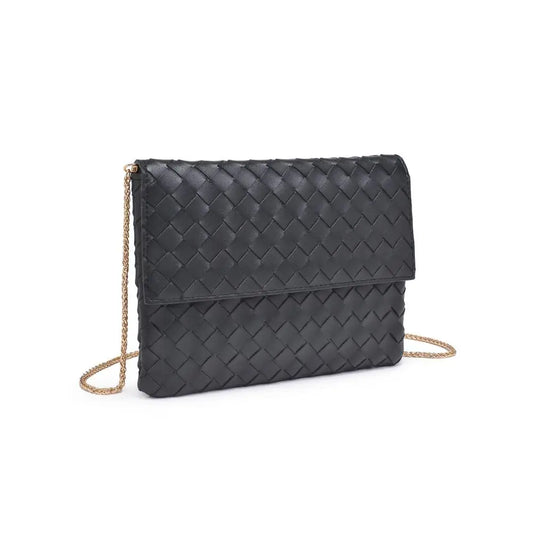 Ivy Black Woven Clutch