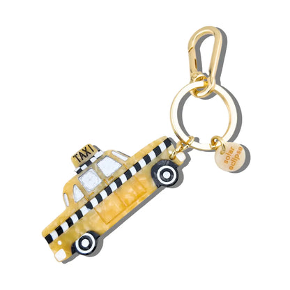 Hand-Painted Taxicab Bag Charm & Keychain