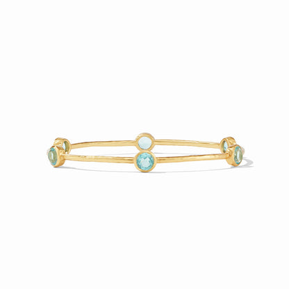 Milano Gold Bangle Chalcedony Blue -  S