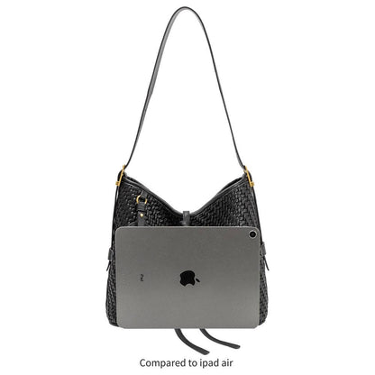 Black Recycled Vegan Leather Tote Bag