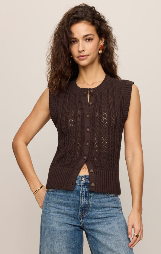 Dark Chocolate Cabot Sweater Vest