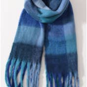 Navy Multi Block Blanket Scarf