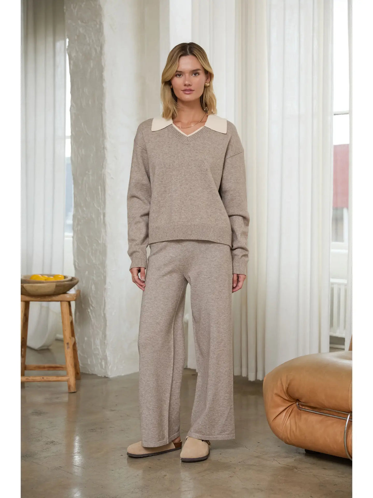 Beige Sweater Pant