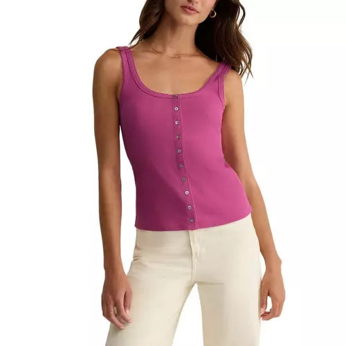 Niko Scallop Rib Tank - Berry