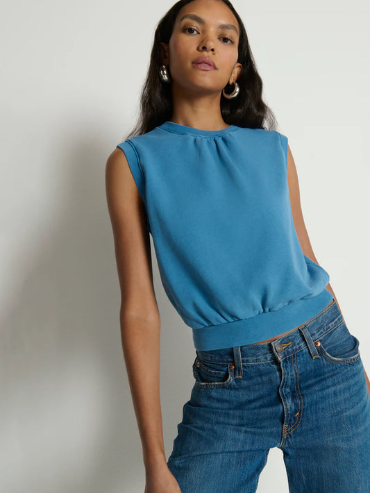 Billie Sleeveless Sweatshirt - Indigo