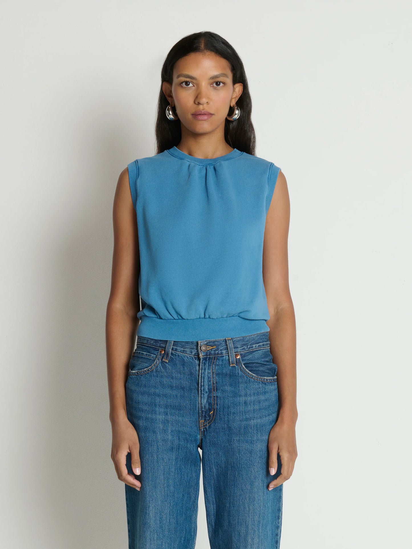 Billie Sleeveless Sweatshirt - Indigo