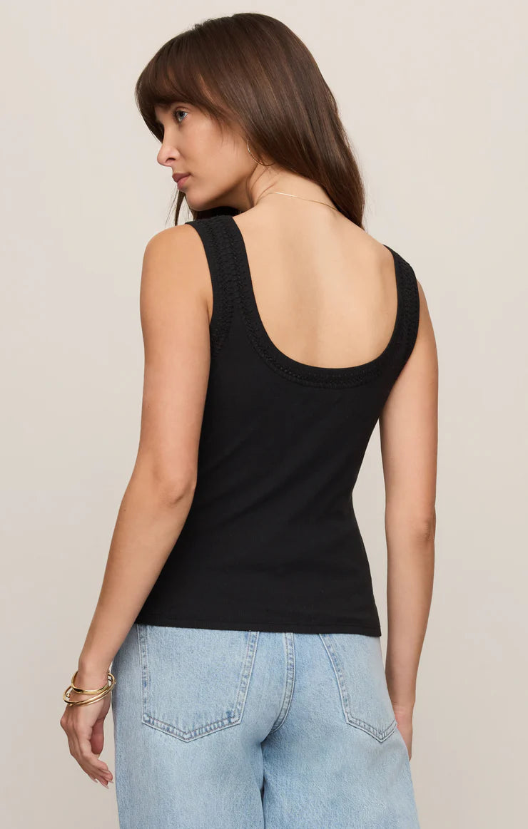 Black Whipstitch Tank