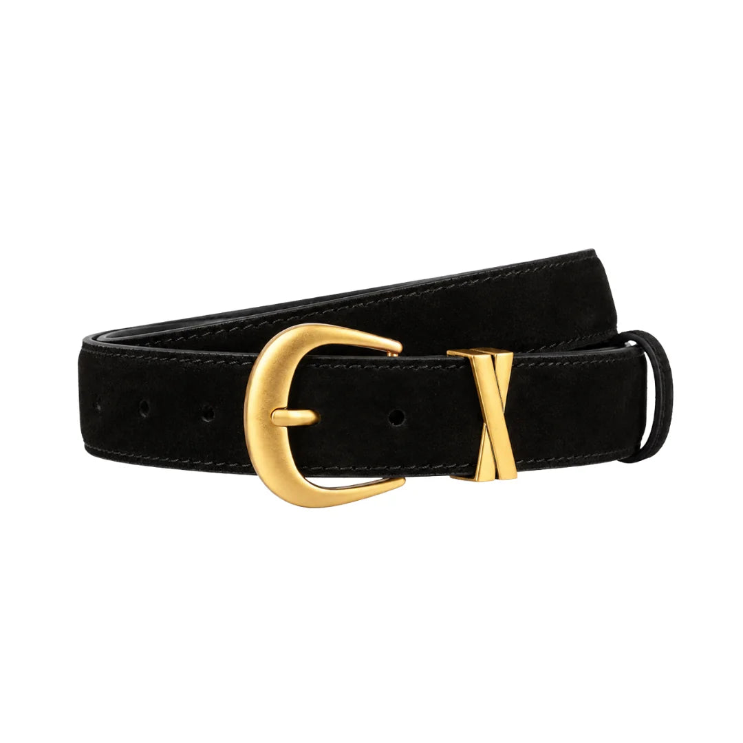 Black Sienna Suede Belt