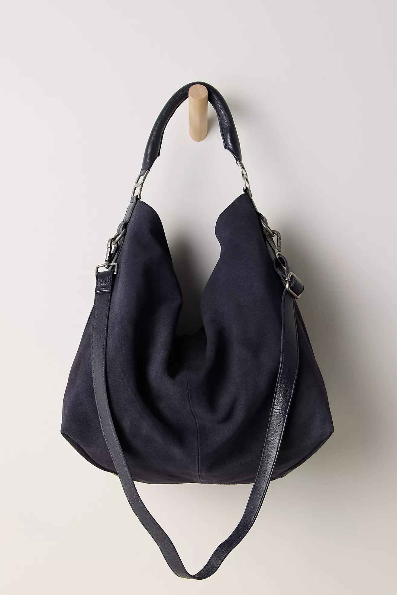 Black Susie Suede Slouch Tote