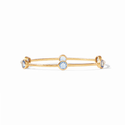 Milano Gold Bangle Chalcedony Blue -  S