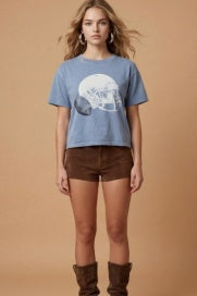 Blue Football Helmet Tee