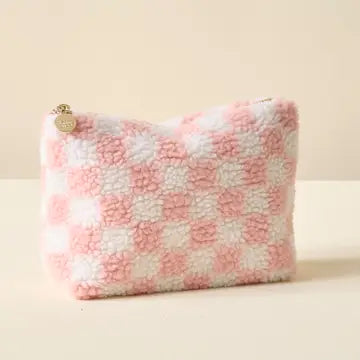 Check Blush Cosmetic Bag