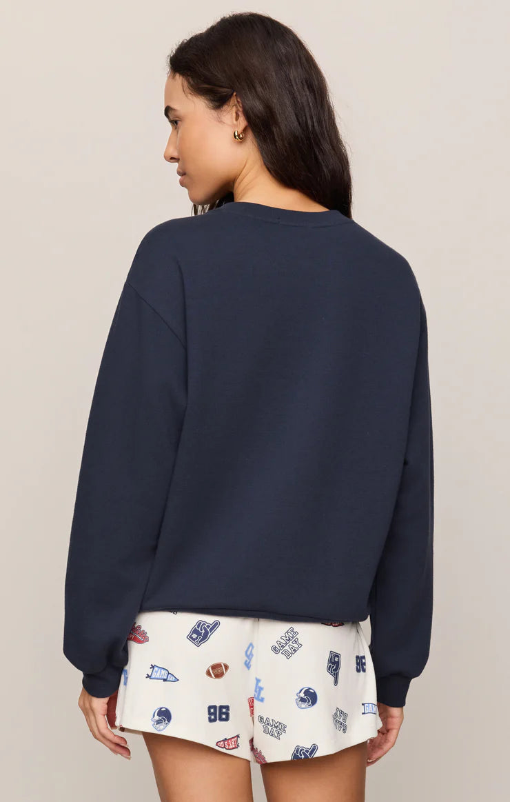 Navy Boyfriend Patch Sweatshirt