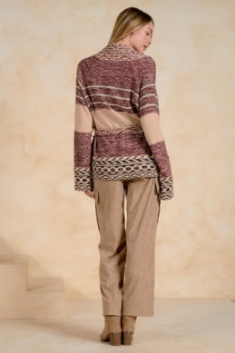 Burgundy Natural Sweater Cardigan