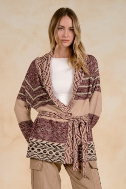 Burgundy Natural Sweater Cardigan