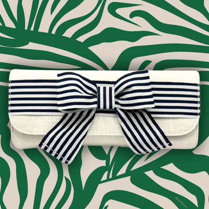 Stripe Bow Clutch