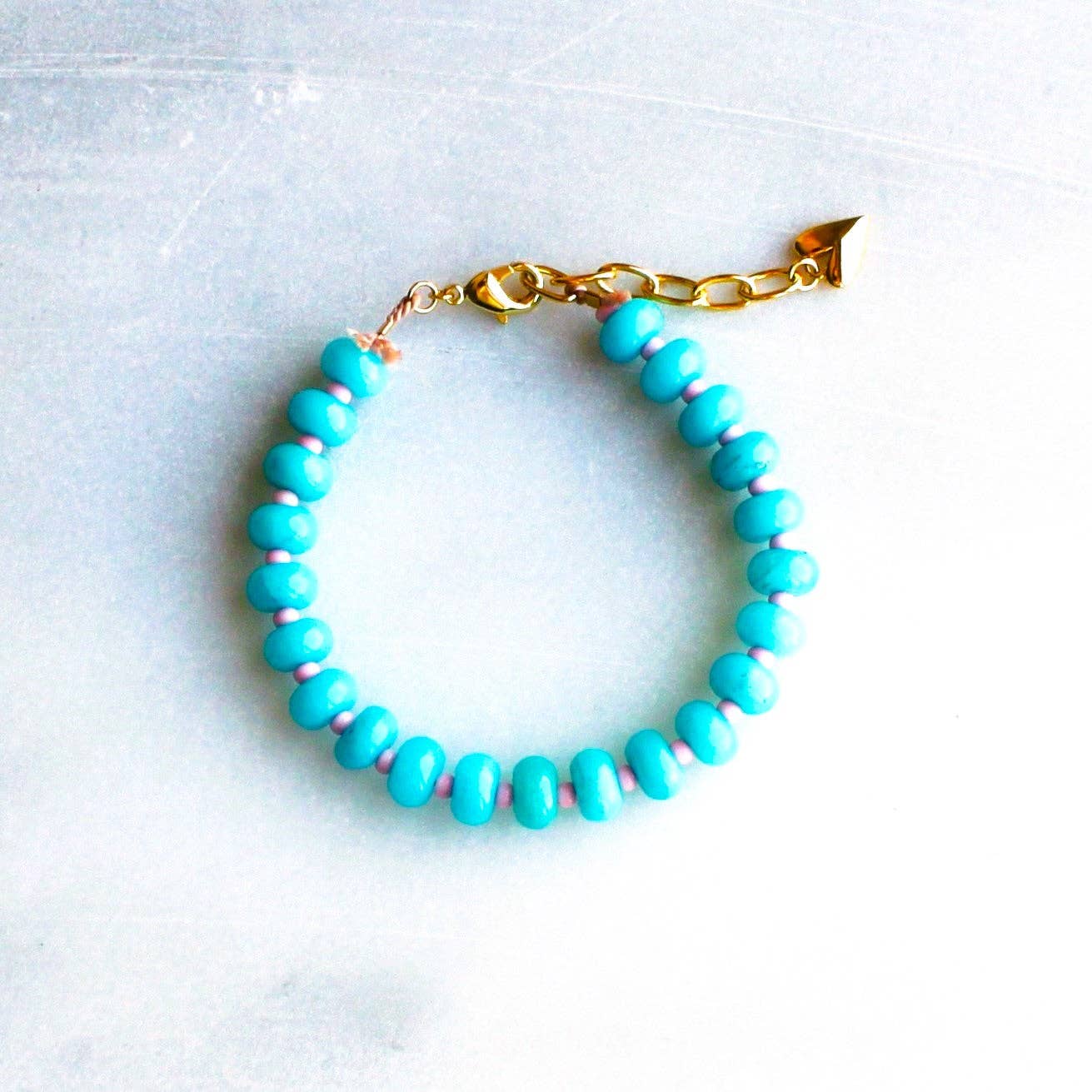 Aqua Candy Stone Beaded Bracelet