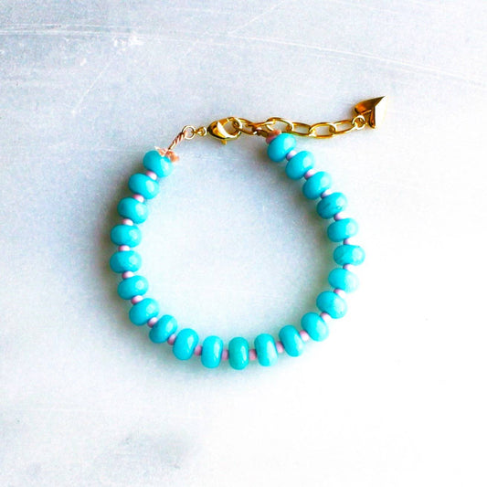 Aqua Candy Stone Beaded Bracelet